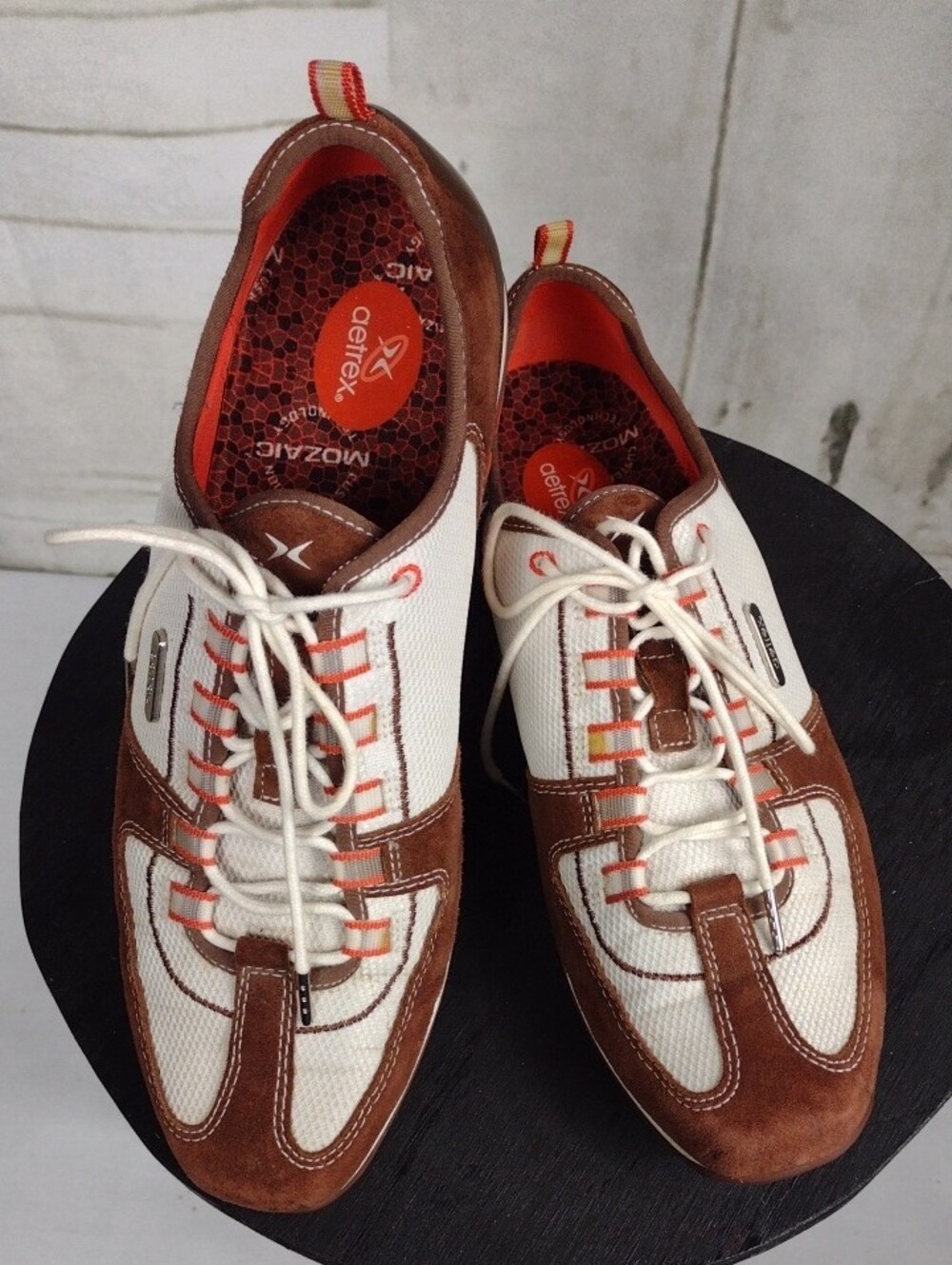 Aetrex Brown & White Casual Lace-Up Sneakers - Picture 9 of 9